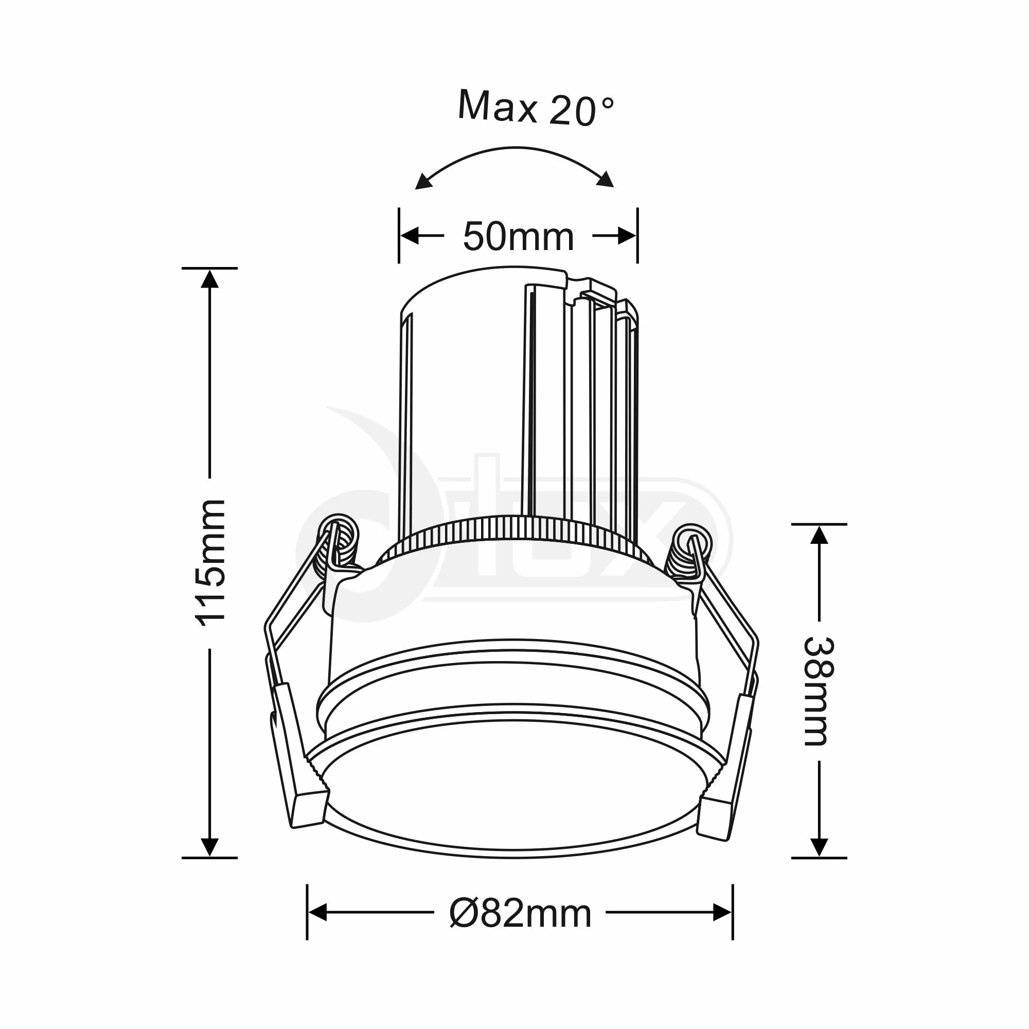 Bania A 10 Tridonic Powered 10W 2700K 710lm 36° CRI>90 LED Engine Gold Adjustable Recessed Spotlight, IP20 DM200936  Dlux Bania A 10